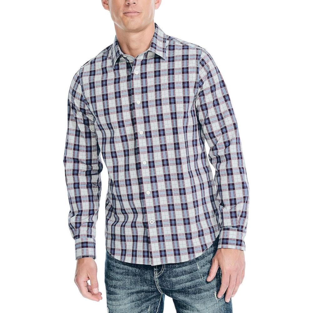imageNautica Mens Nautica Navtech Plaid ShirtHigh Rise