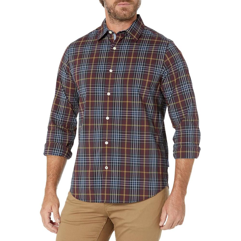 imageNautica Mens Nautica Navtech Plaid ShirtShipwreck Burgundy