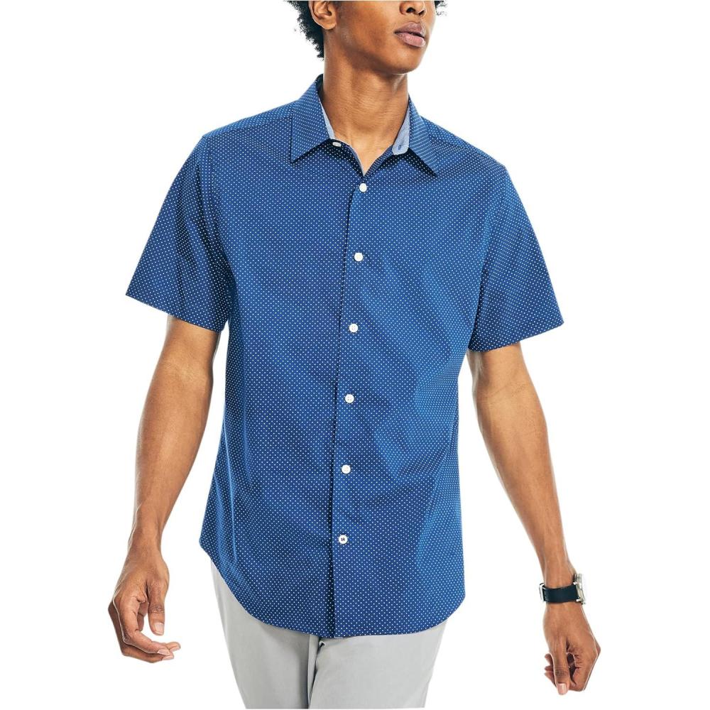 imageNautica Mens Navtech Slim Fit Printed Shortsleeve ShirtEstate Blue