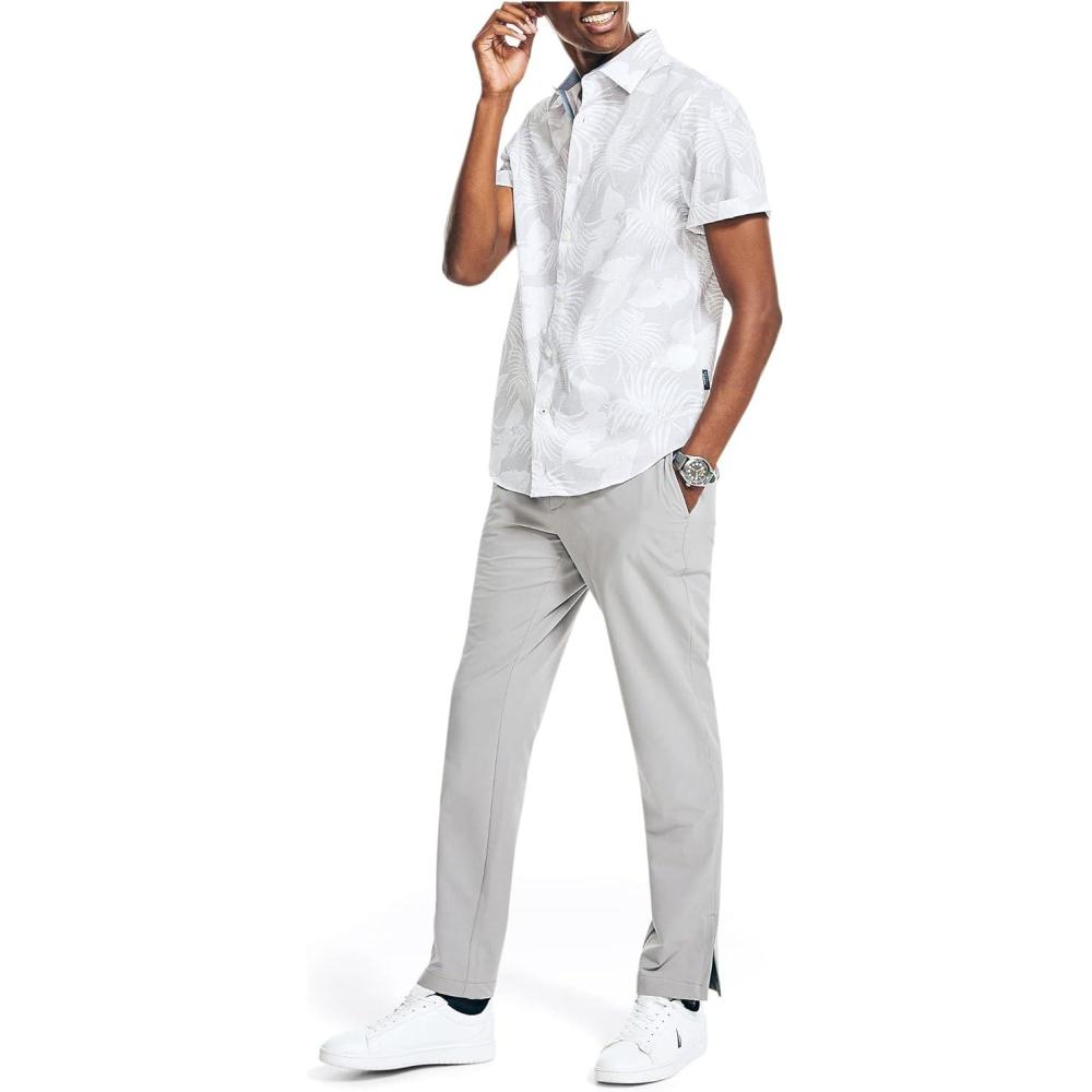 imageNautica Mens Navtech Slim Fit Printed Shortsleeve ShirtSharkfin Grey