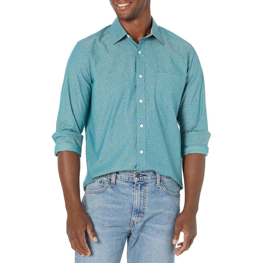 imageNautica Mens Printed ShirtShaded Spruce