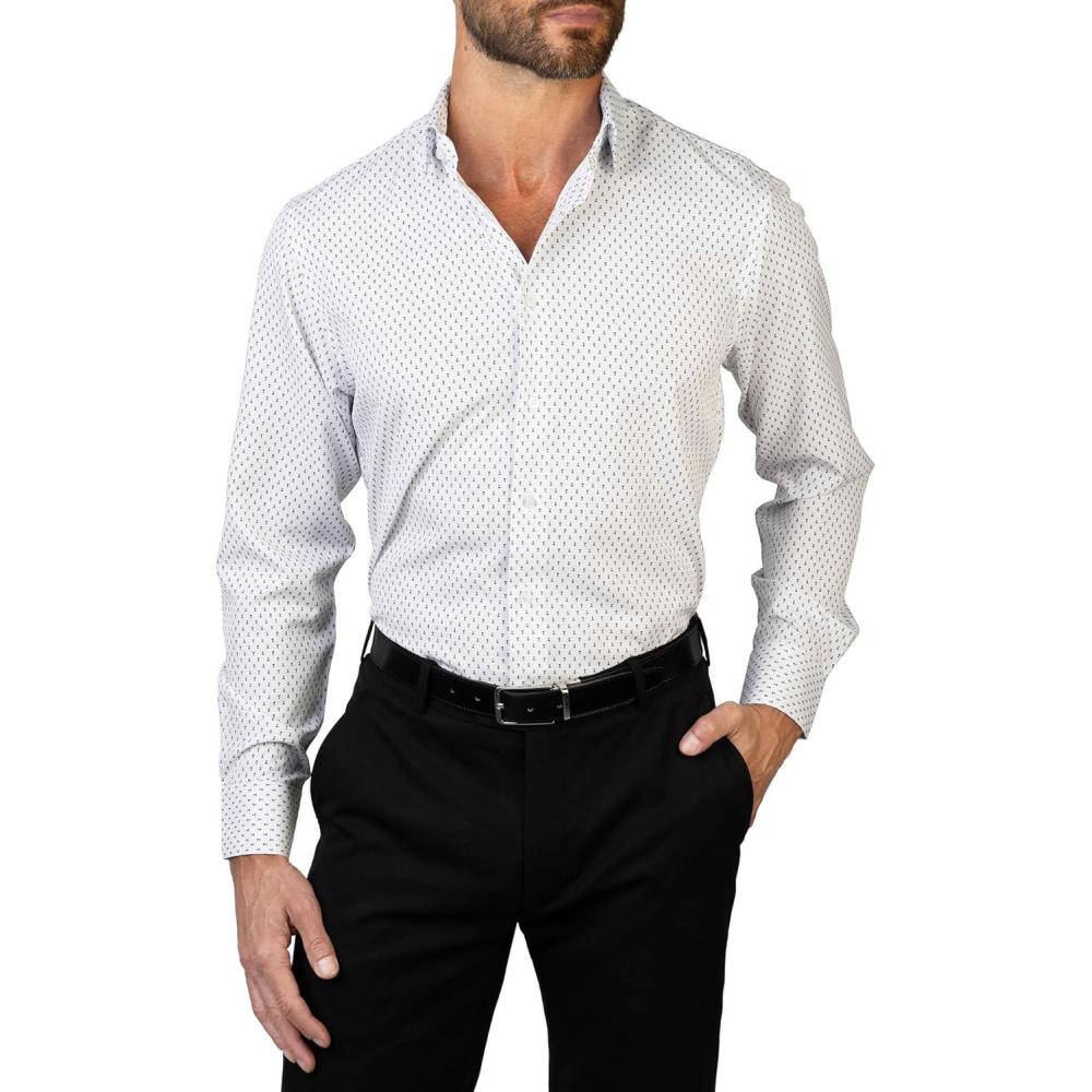 imageNautica Mens Slim FitWhite Dark Navy Anchors