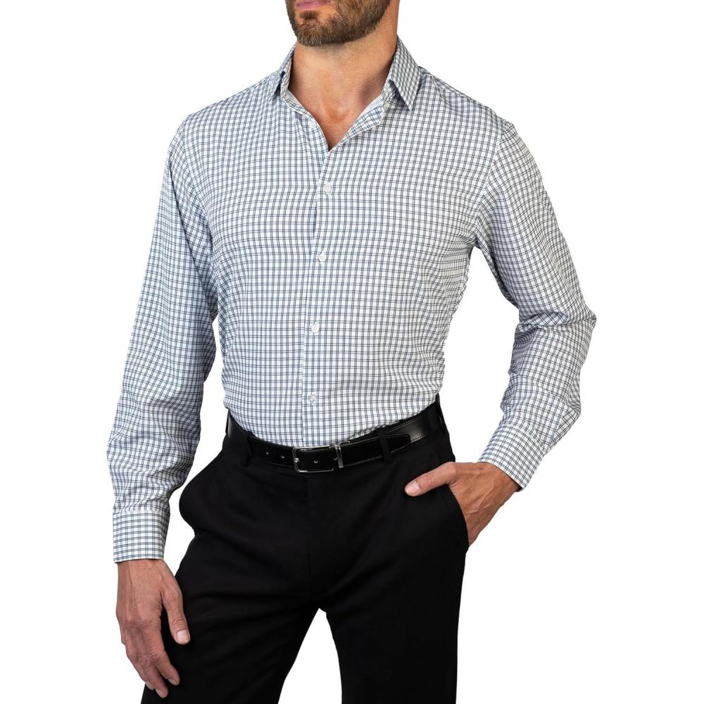 imageNautica Mens Slim FitWhite Navy Stripes