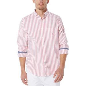 Nautica Men’s Classic Fit Stretch Solid Long Sleeve Button Down Shirt(Bright Coral)