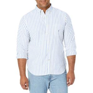 Nautica Men’s Classic Fit Stretch Solid Long Sleeve Button Down Shirt(Sky Blue)