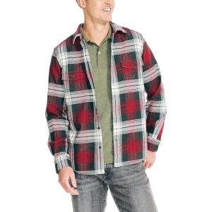 Nautica Mens Nautica Sustainably Crafted Plaid Flannel Shirt(Dark Spruce)