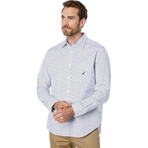 Nautica Men’s Printed Shirt(Bright White)