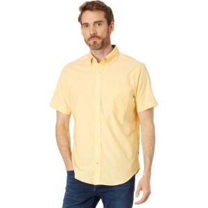 Nautica Mens Short-Sleeve Oxford Shirt(Light Mimosa)
