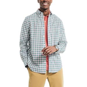 Nautica Men’s Sustainably Crafted Plaid Shirt(Baypine)
