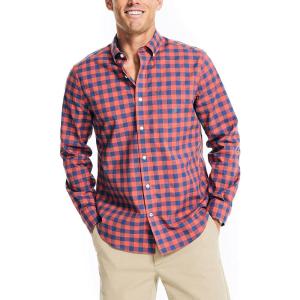 Nautica Men’s Sustainably Crafted Plaid Shirt(Cayenne)