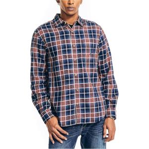 Nautica Men’s Sustainably Crafted Plaid Shirt(Lapis Blue)