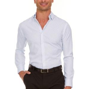 Nautica Regular Fit Long Sleeve Button Down Dress Shirts for Men – Wrinkle Free Long Sleeve Shirt Mens Formal 4-Way Stretch(Blue Anchor)