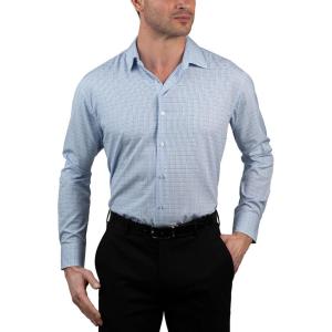 Nautica Regular Fit Long Sleeve Button Down Dress Shirts for Men – Wrinkle Free Long Sleeve Shirt Mens Formal 4-Way Stretch(Blue Multi Plaid)