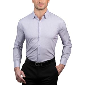 Nautica Regular Fit Long Sleeve Button Down Dress Shirts for Men – Wrinkle Free Long Sleeve Shirt Mens Formal 4-Way Stretch(Navy and Pink Check)