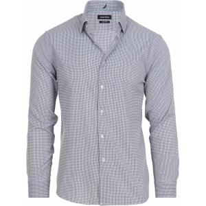 Nautica Slim Fit Mens Dress Shirts Long Sleeve Performance Polyester Fabric Wrinkle Free 4-Way Stretch(Black Check)