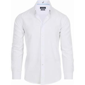 Nautica Slim Fit Mens Dress Shirts Long Sleeve Performance Polyester Fabric Wrinkle Free 4-Way Stretch(White Solid)