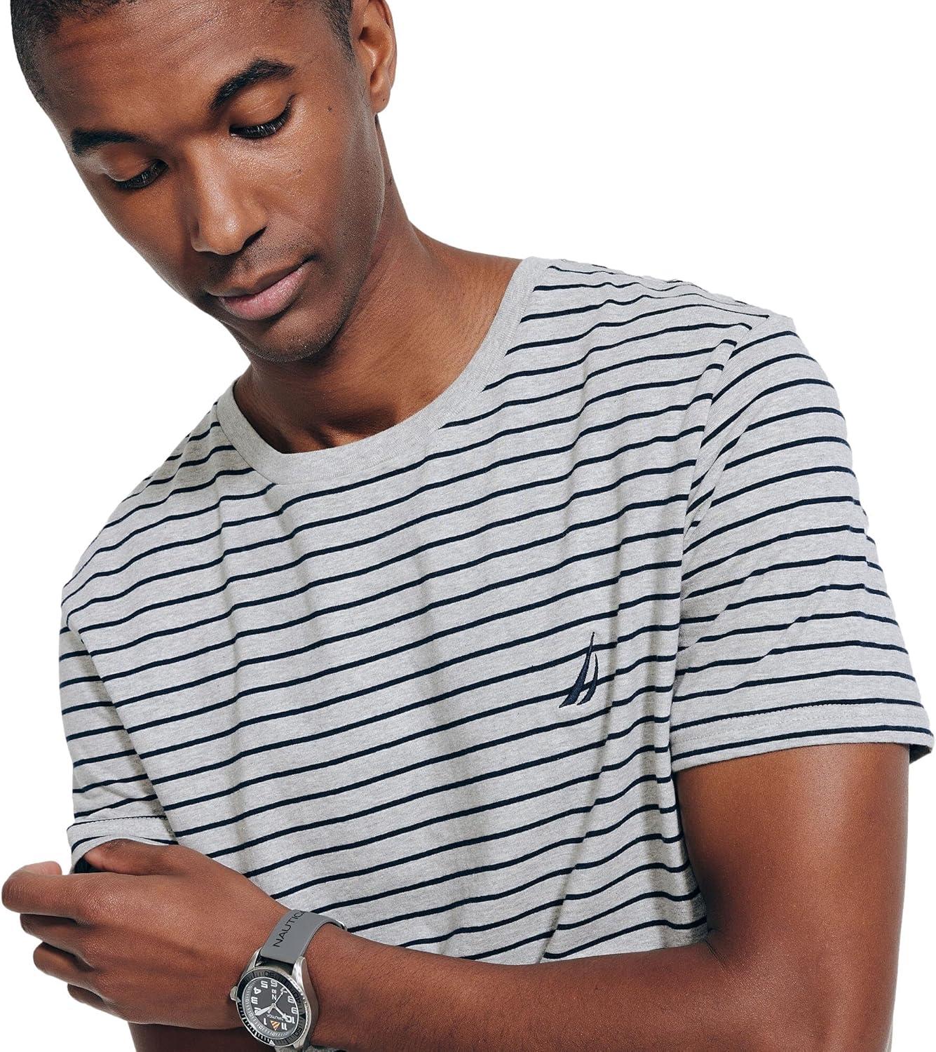 imageNautica Mens Nautica JClass TShirtStriped Grey Black