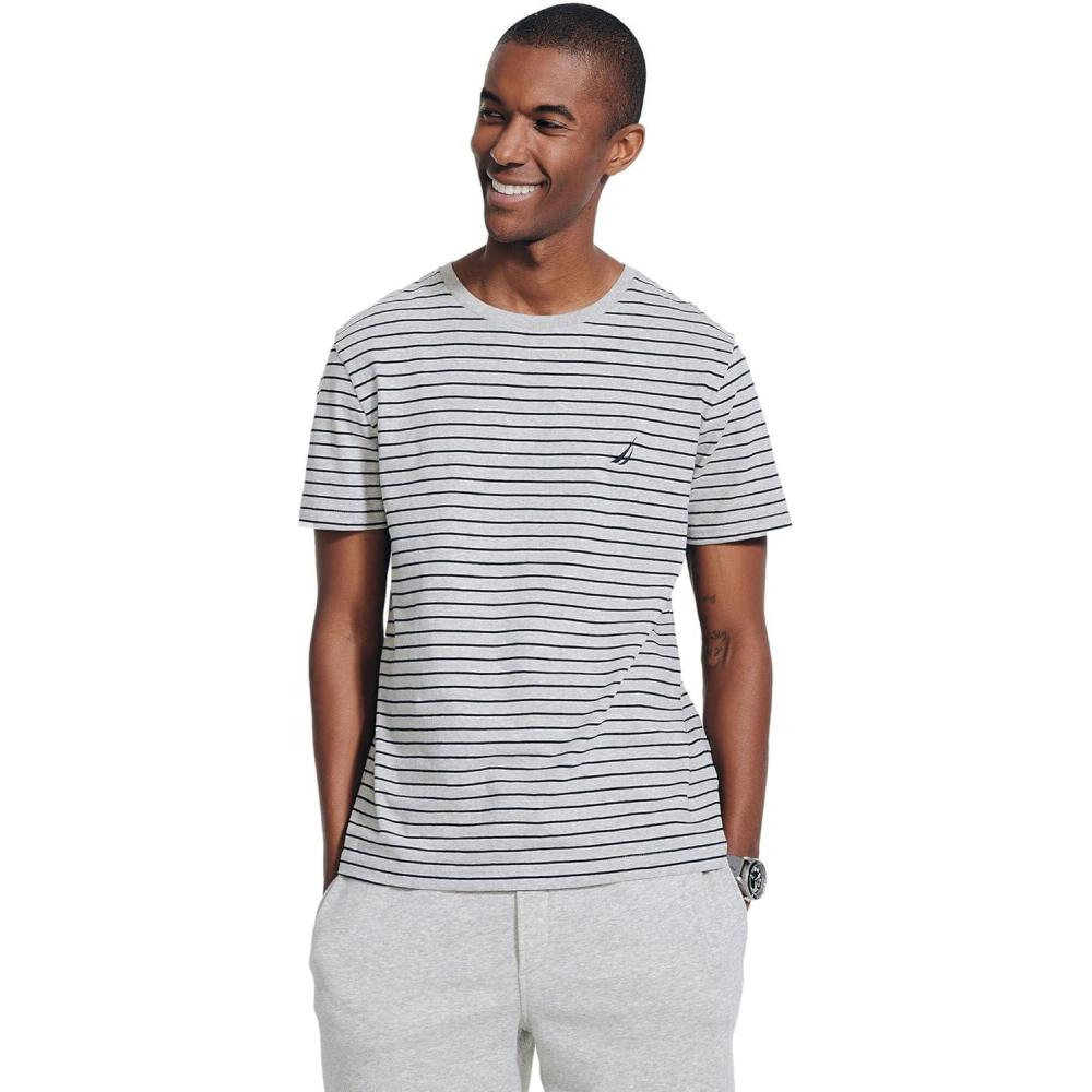 imageNautica Mens Nautica JClass TShirtStriped Grey Black