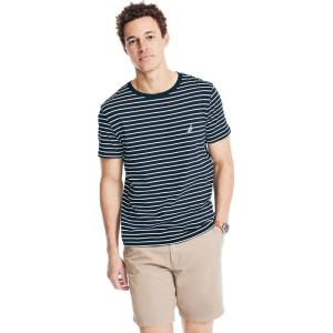 Nautica Mens Nautica J-Class T-Shirt(Striped Navy / Black.)