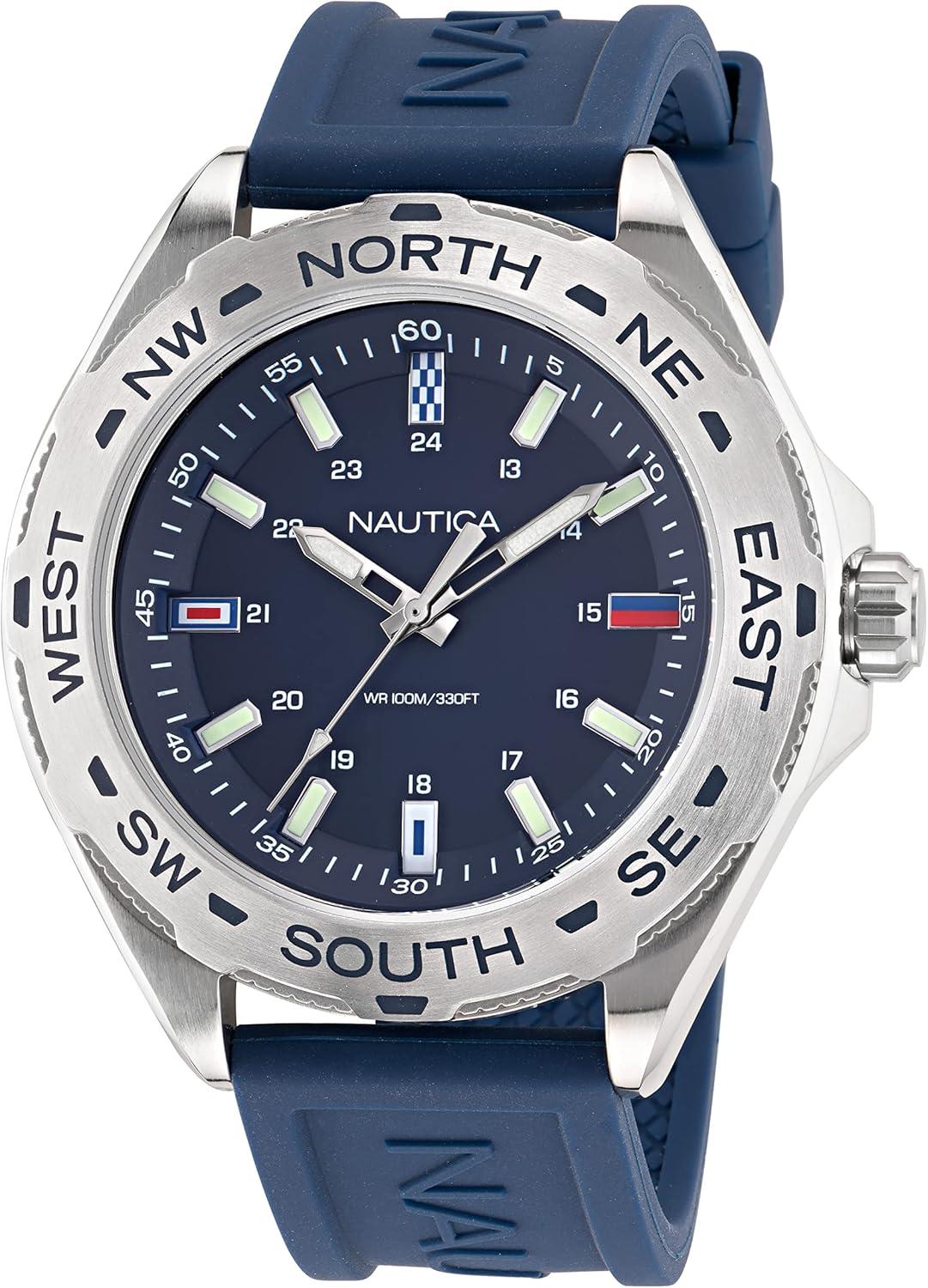 imageNautica Mens Clearwater Beach WatchSilverBlueSilver