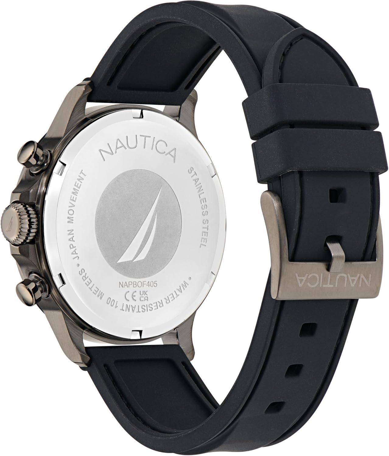 imageNautica Mens NCT Blue Ocean Chronograph WatchBlackBlackGray