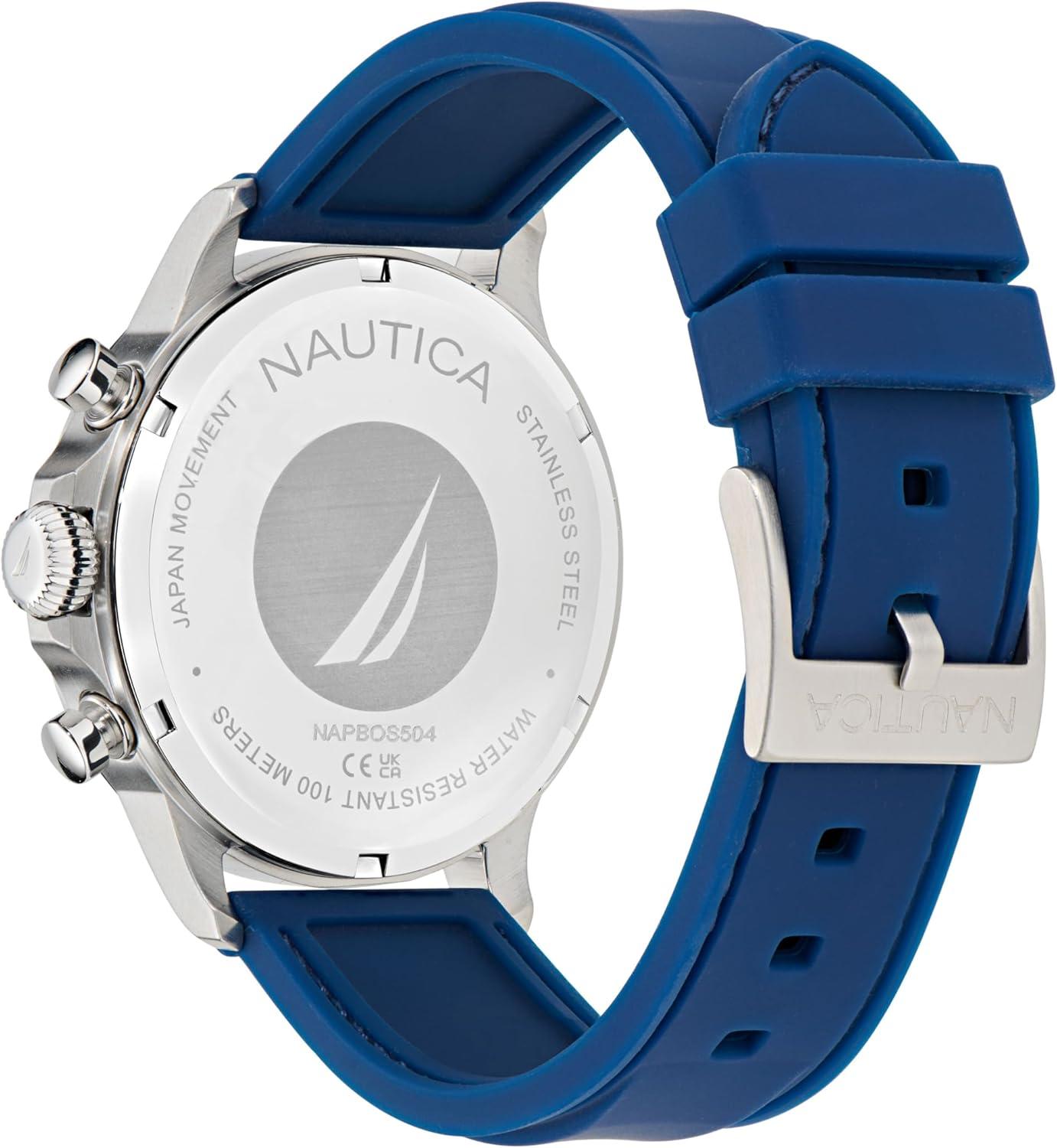 imageNautica Mens NCT Blue Ocean Chronograph WatchBlueBlackSilver