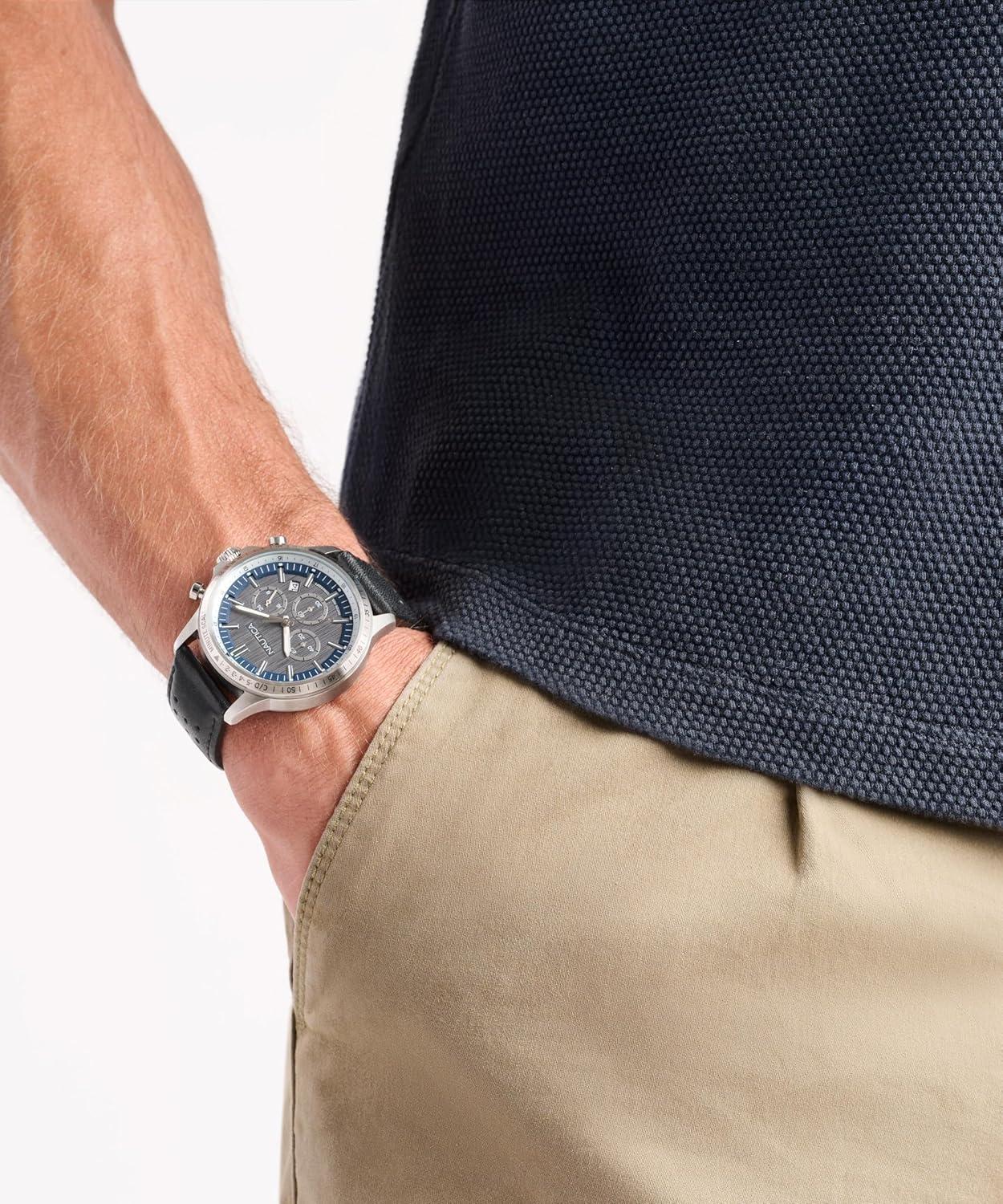 imageNautica Mens NCT Blue Ocean Chronograph WatchBlueBlackSilver
