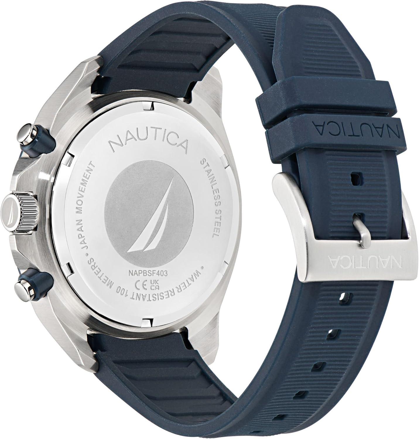 imageNautica Mens NCT Blue Sail Chronograph WatchBlueBlueSilver