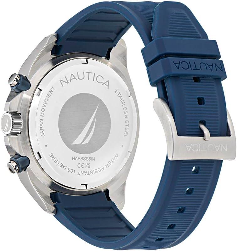 imageNautica Mens NCT Blue Sail Chronograph WatchBlueOrangeBlueSilver