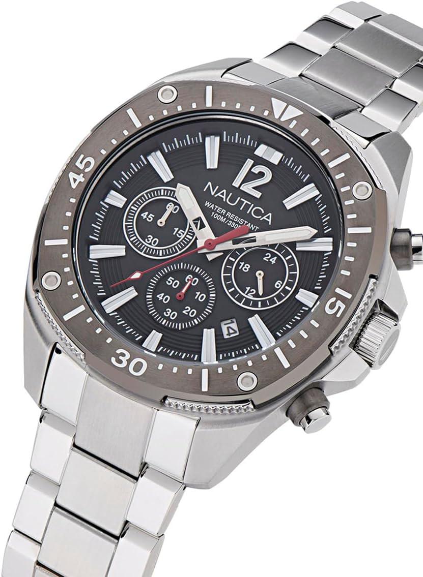imageNautica Mens NCT Blue Sail Chronograph WatchSilverGraySilver