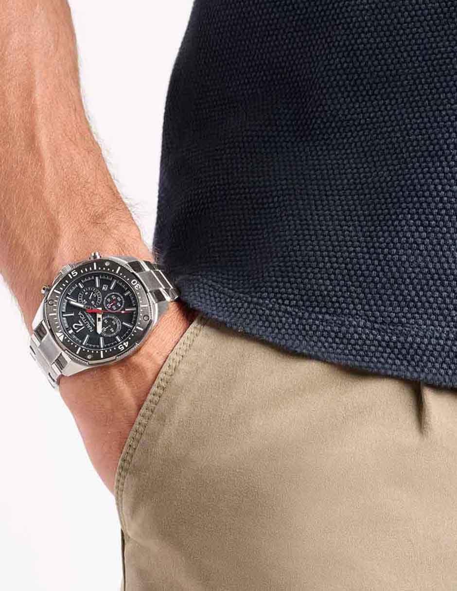 imageNautica Mens NCT Blue Sail Chronograph WatchSilverGraySilver