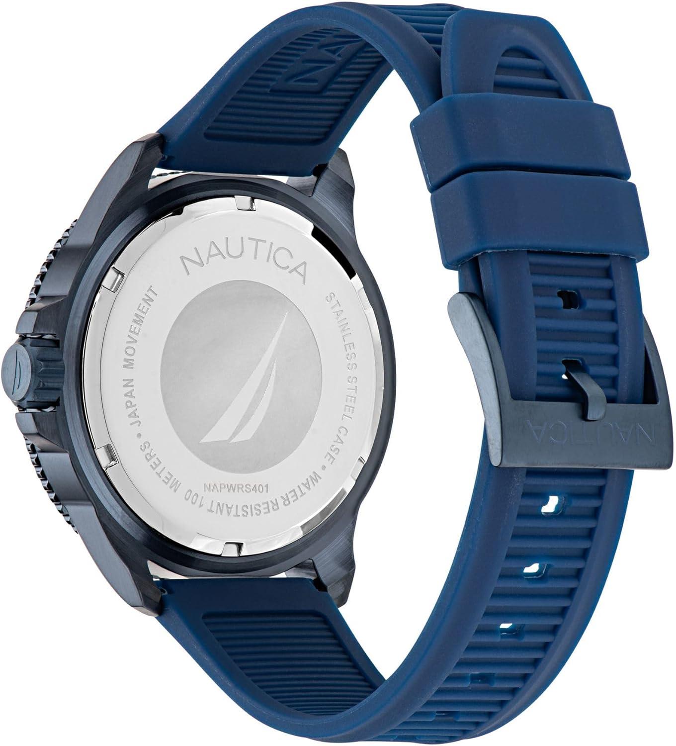 imageNautica Mens NCT Windrose 46mm WatchBlueBlackBlue