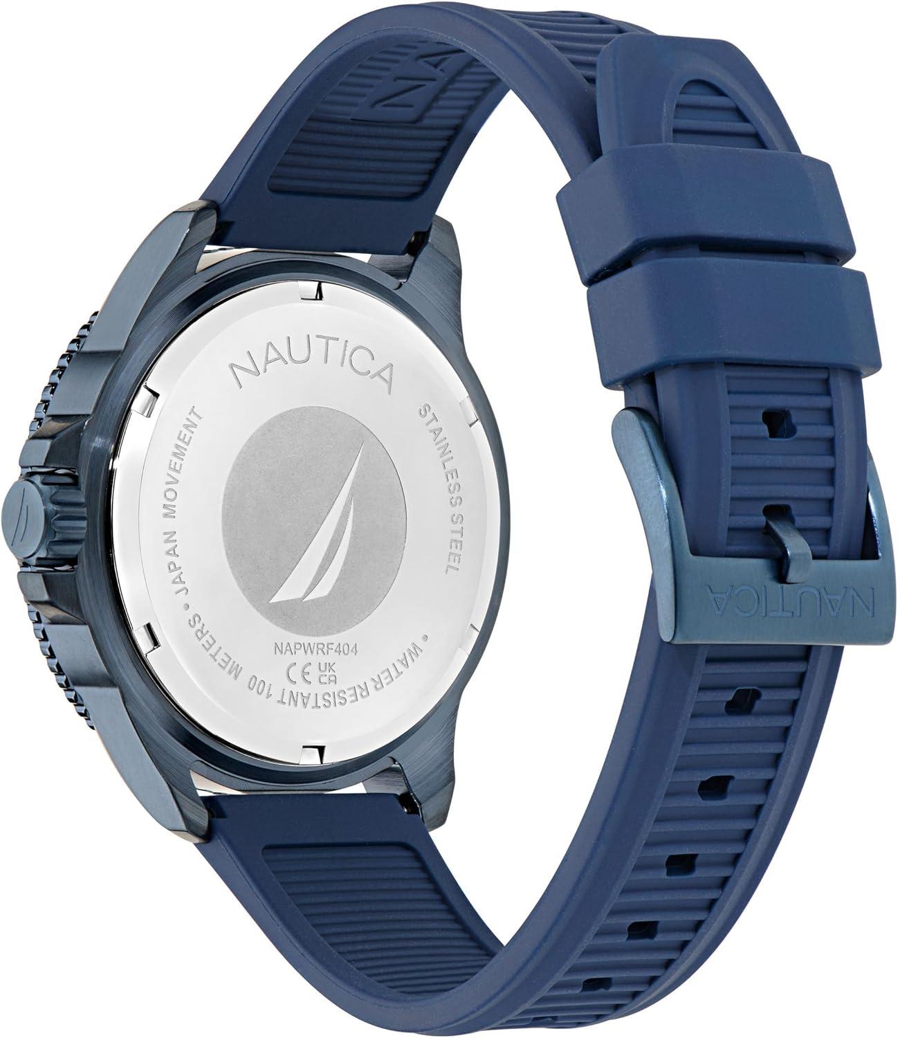imageNautica Mens NCT Windrose 46mm WatchBlueRedBlueBlue