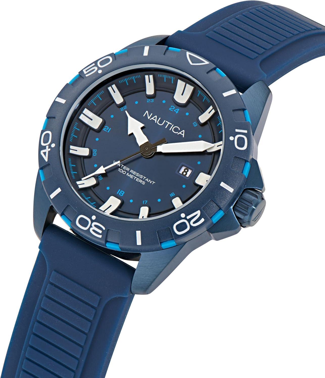 imageNautica Mens NSR Silicone WatchBlueBlueBlue