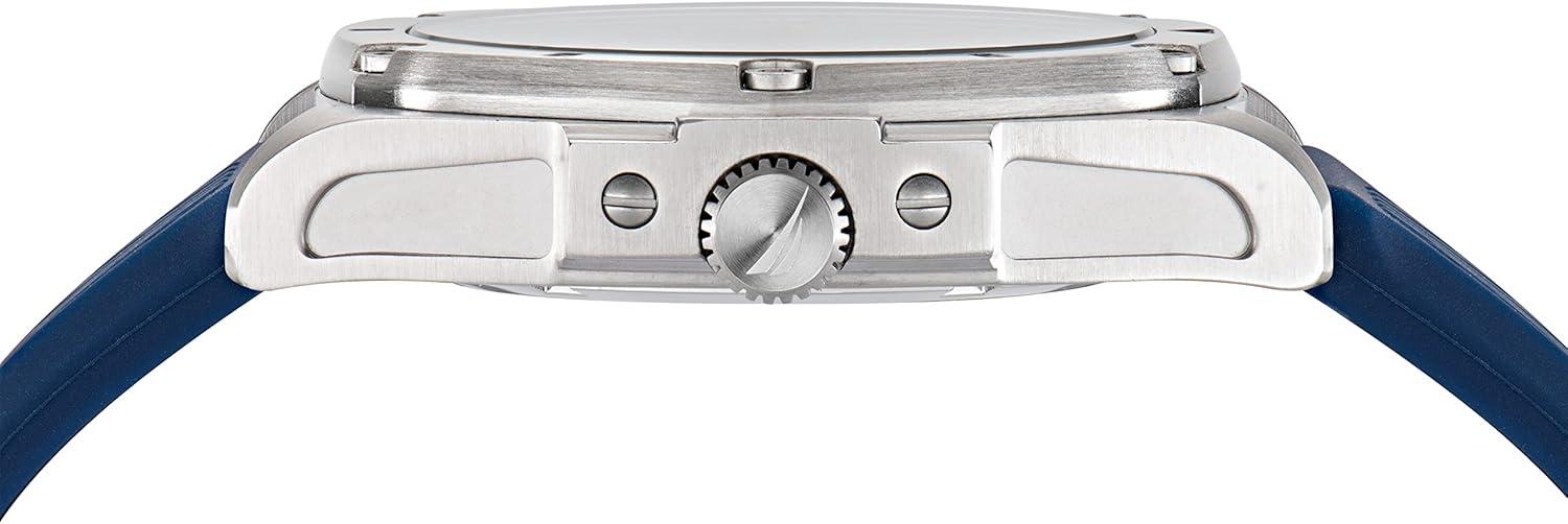 imageNautica Mens Tin Can Bay WatchBlueBlueSilver