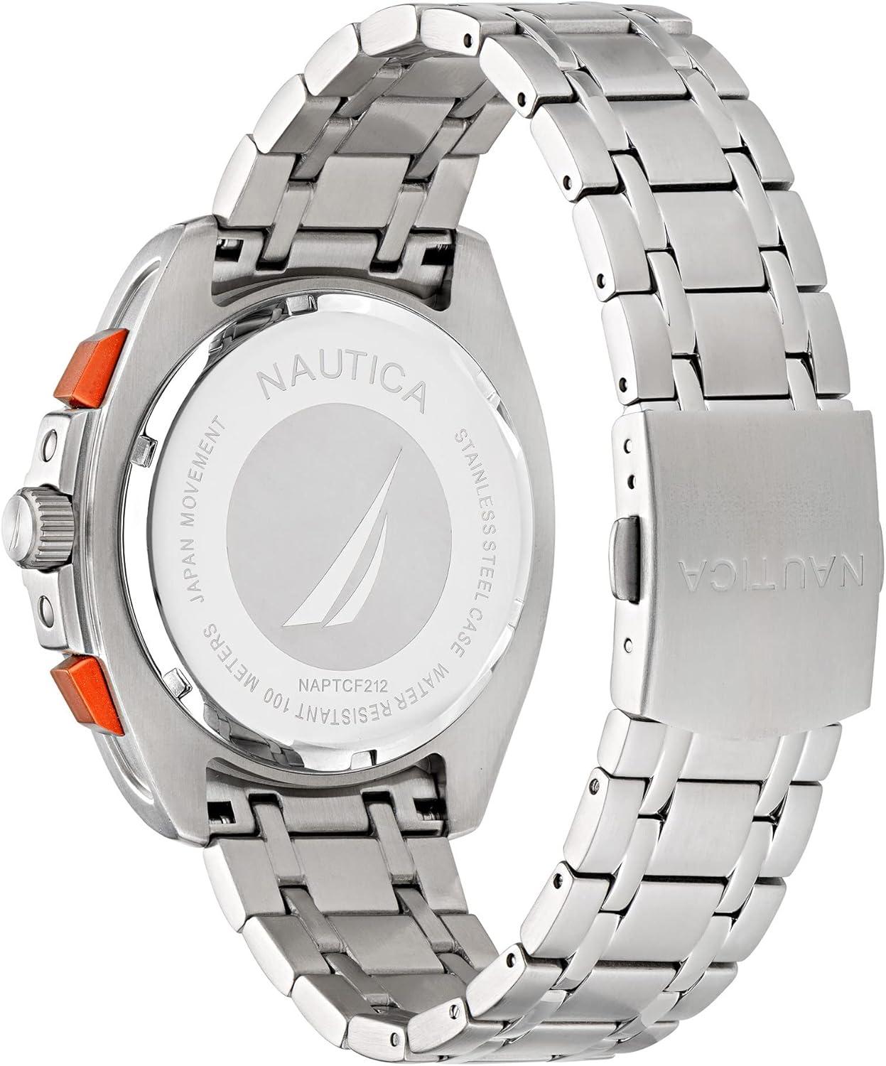 imageNautica Mens Tin Can Bay WatchSilverBlueSilver