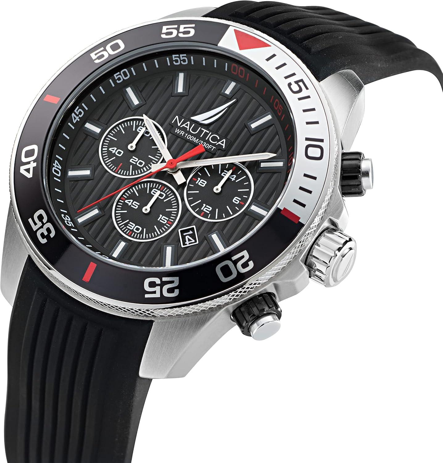 imageNautica One Mens WatchBlackBlackSilver