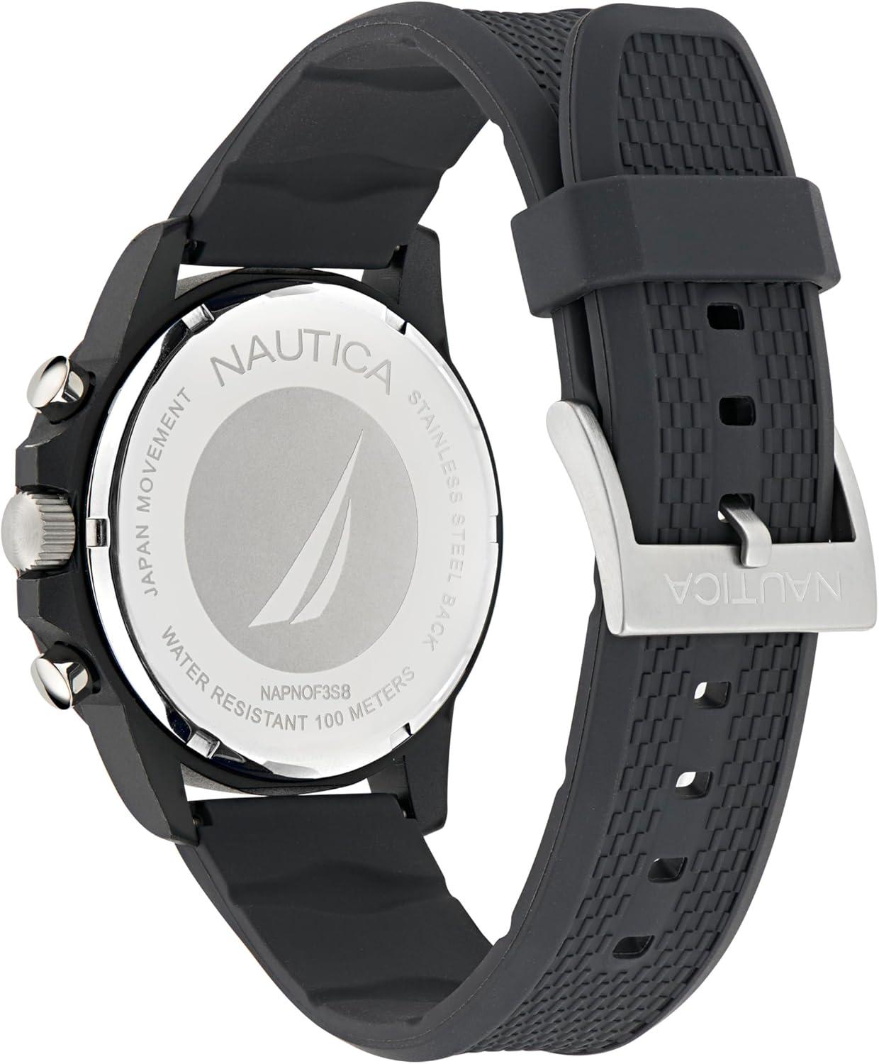 imageNautica One Mens WatchBlackRedIP Black
