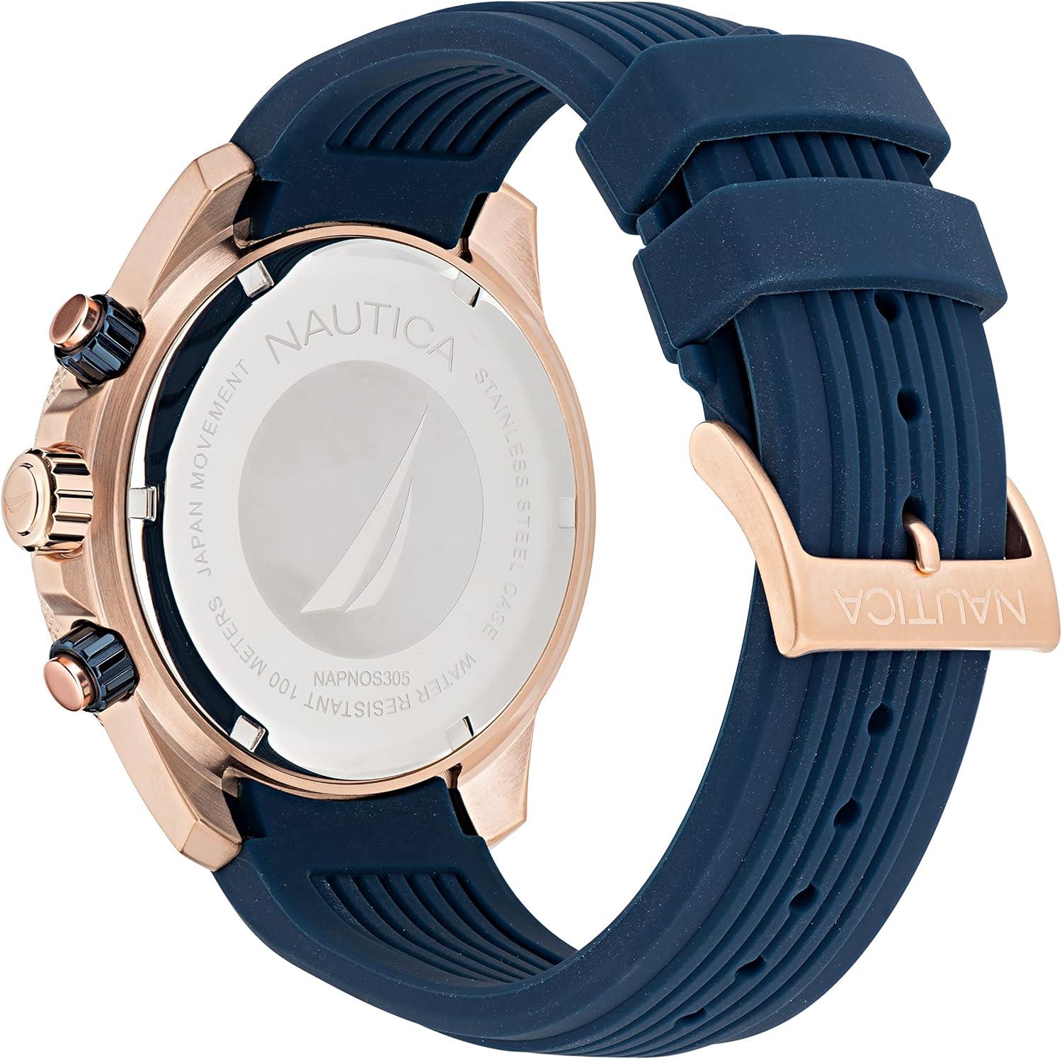 imageNautica One Mens WatchBlueBlueRose Gold