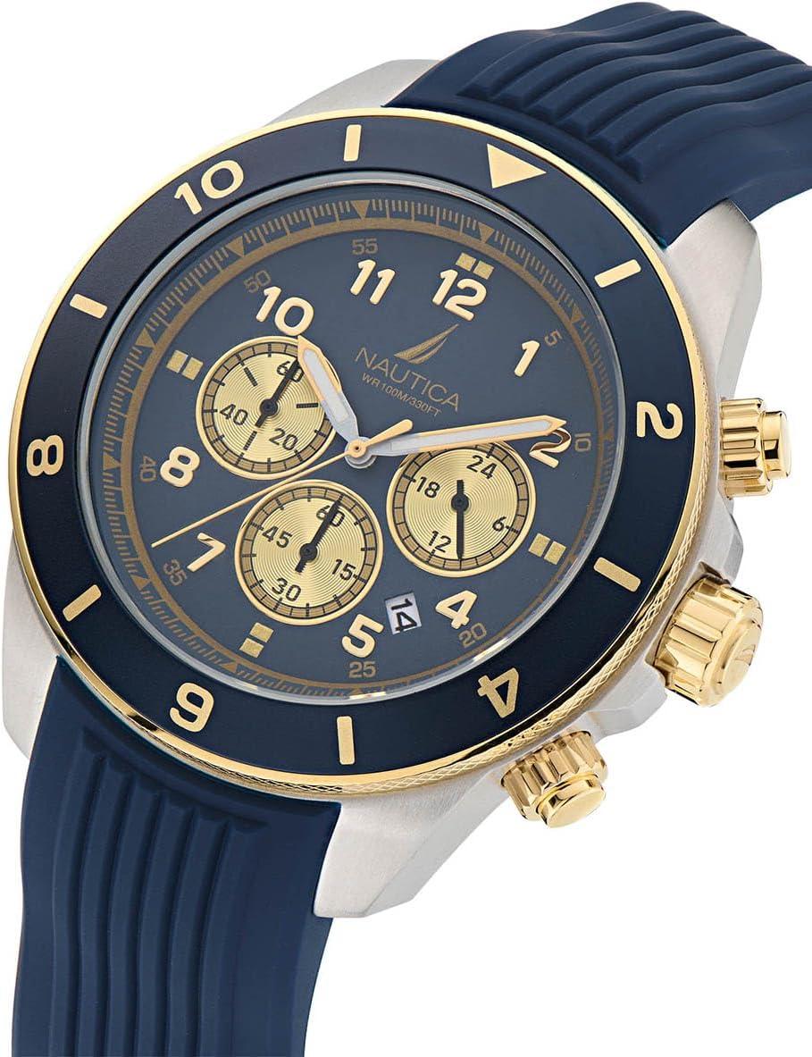 imageNautica One Mens WatchBlueGoldSilver