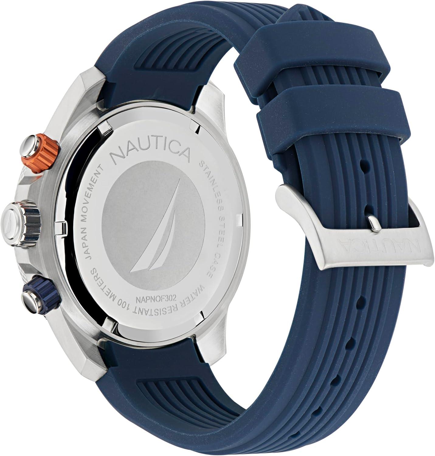 imageNautica One Mens WatchBlueOrangeSilver