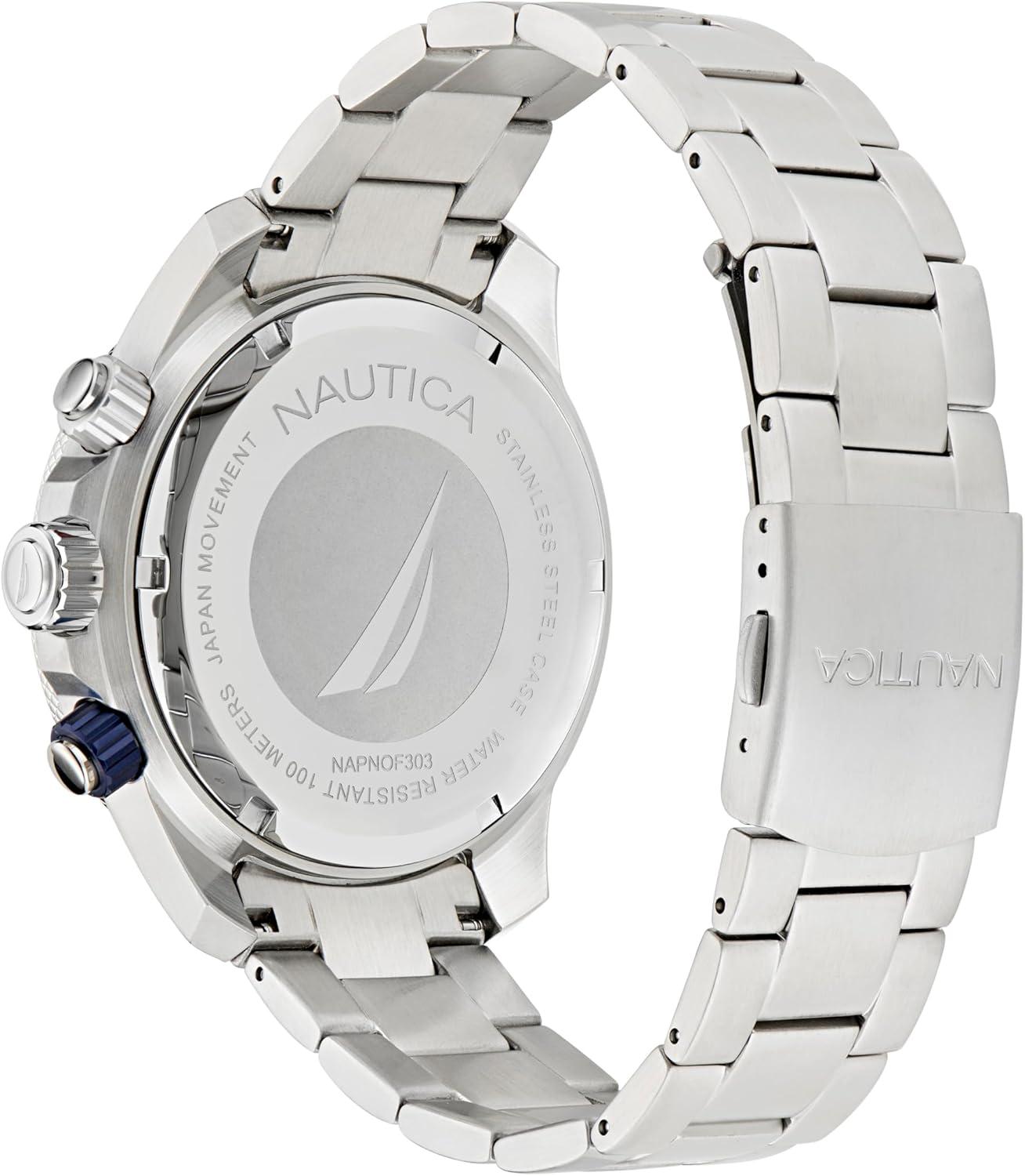 imageNautica One Mens WatchSilverWhiteSilver