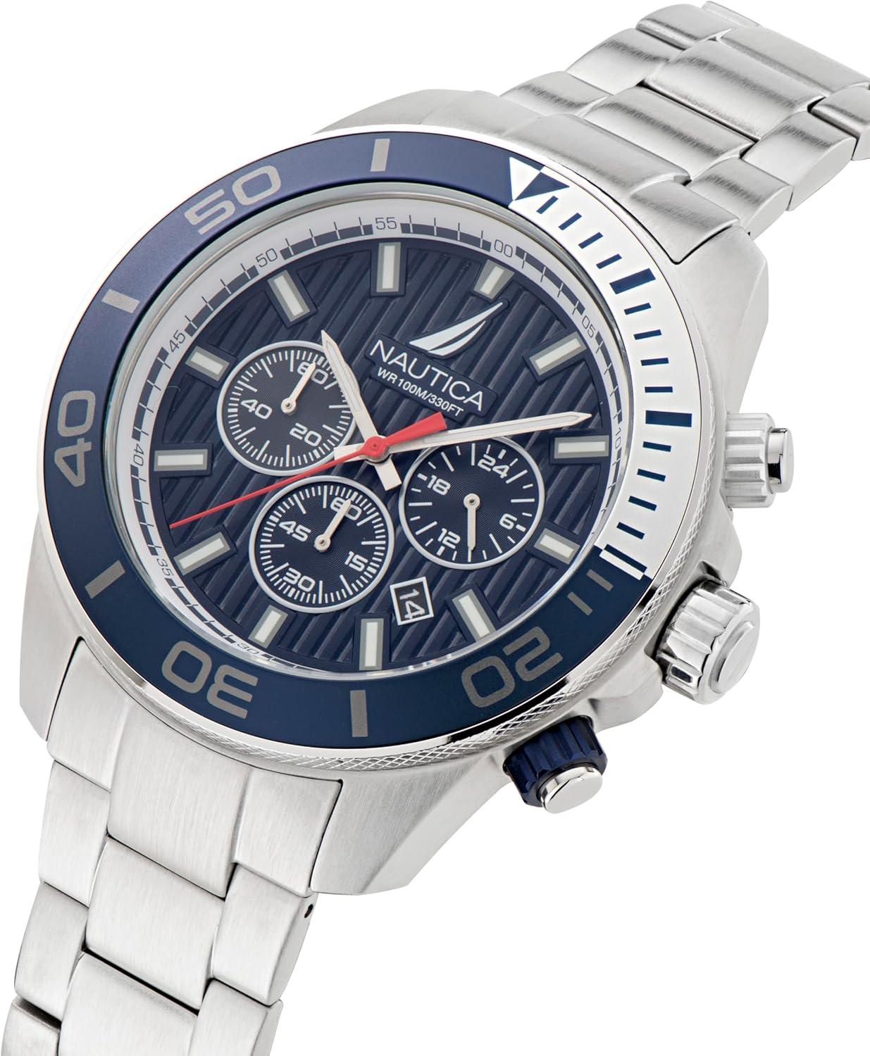 imageNautica One Mens WatchSilverWhiteSilver