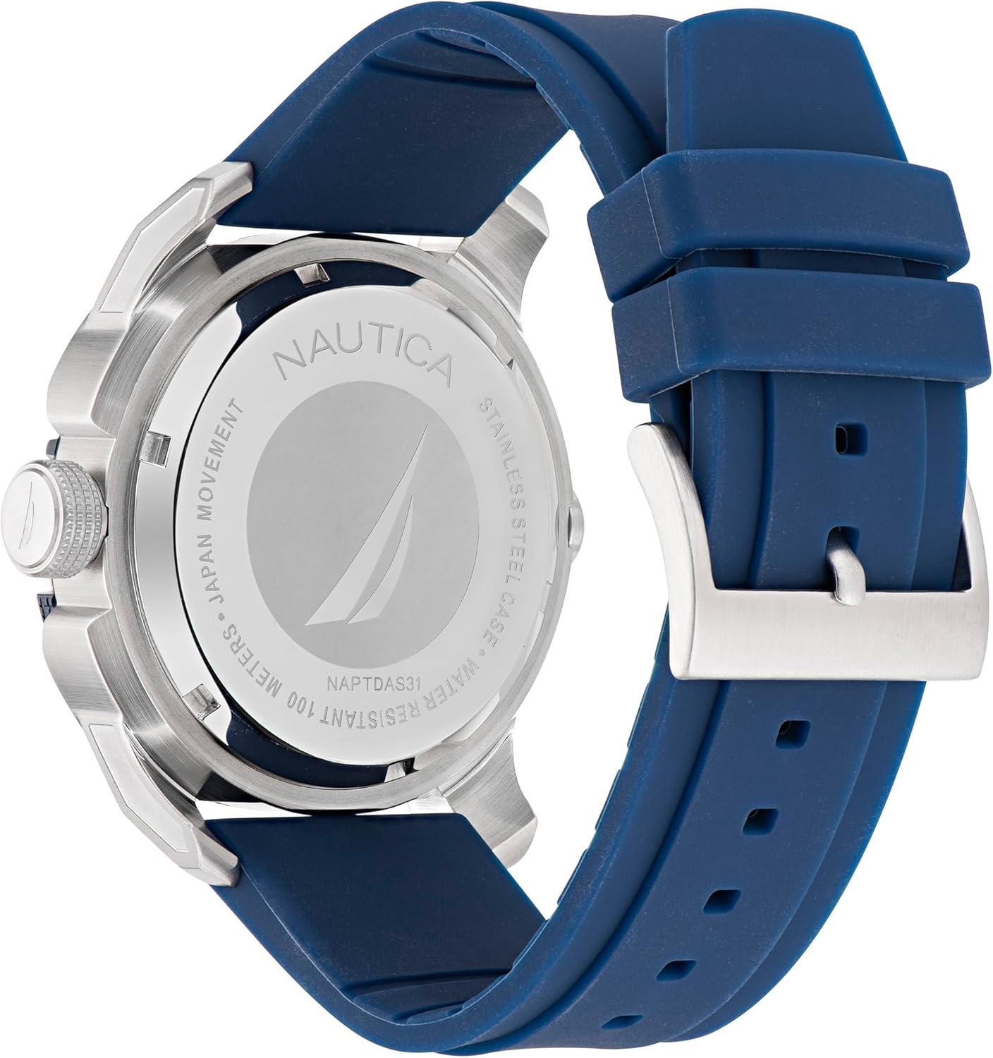 imageNautica Sporty Mens WatchBlackBlueSilver