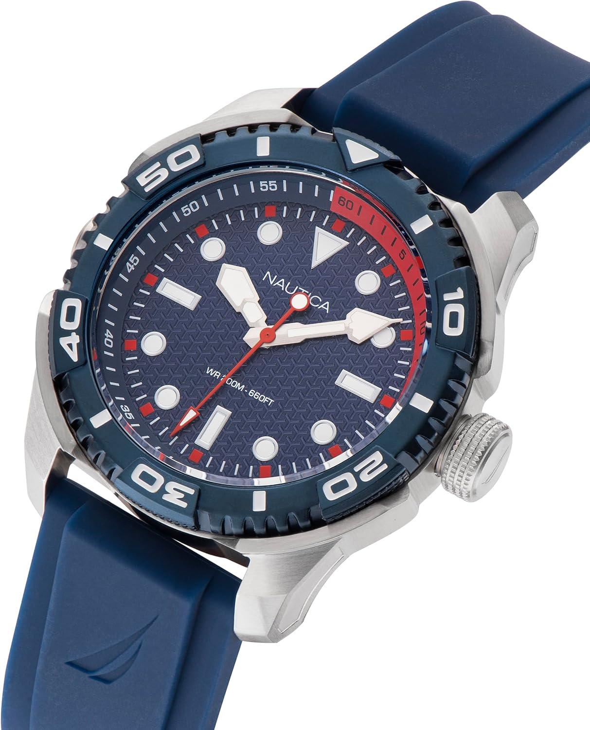 imageNautica Sporty Mens WatchBlackBlueSilver