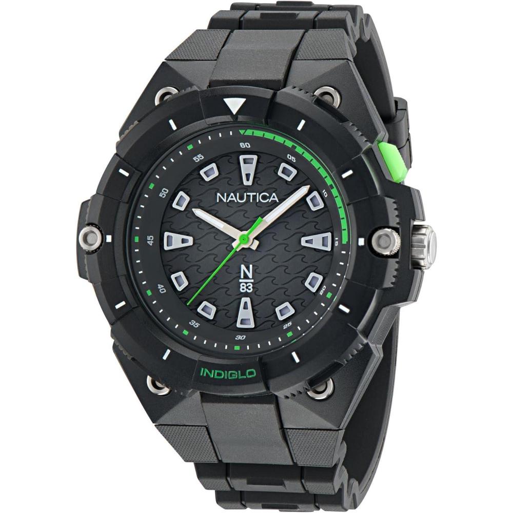 imageNautica Mens Coronado Bay WatchBlackGreenBlack