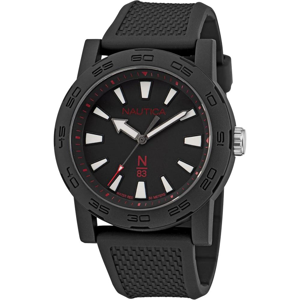 imageNautica Mens N83 Everyday WatchBlackBlackBlack
