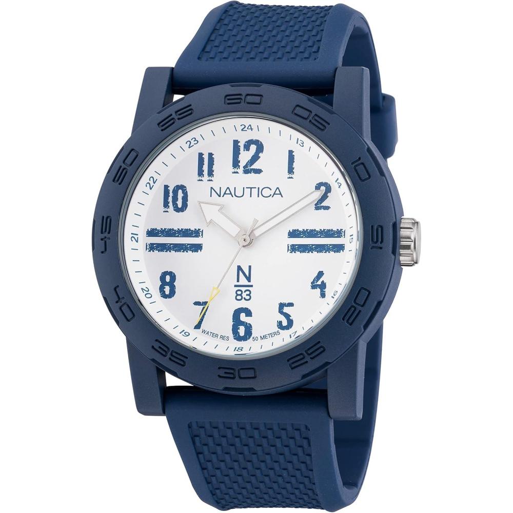 imageNautica Mens N83 Everyday WatchBlueWhiteBlue