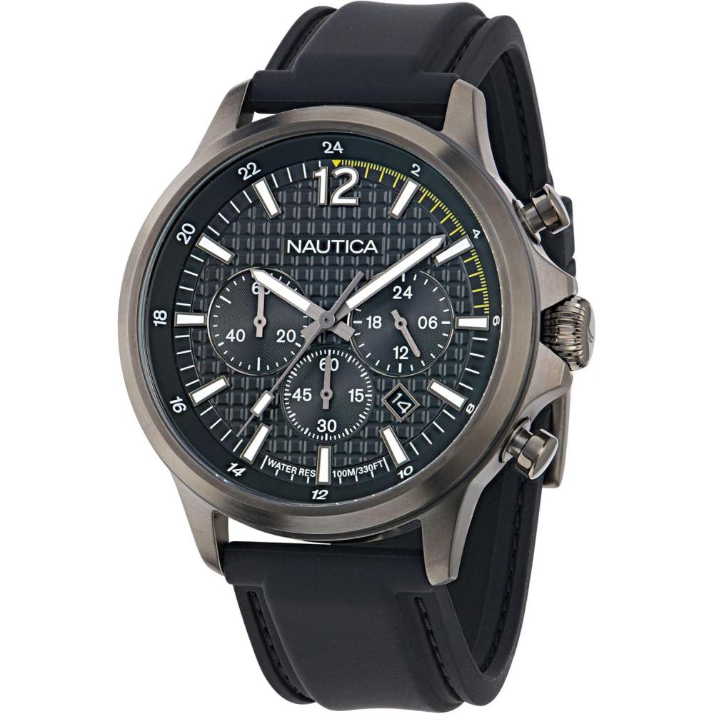 imageNautica Mens NCT Blue Ocean Chronograph WatchBlackBlackGray
