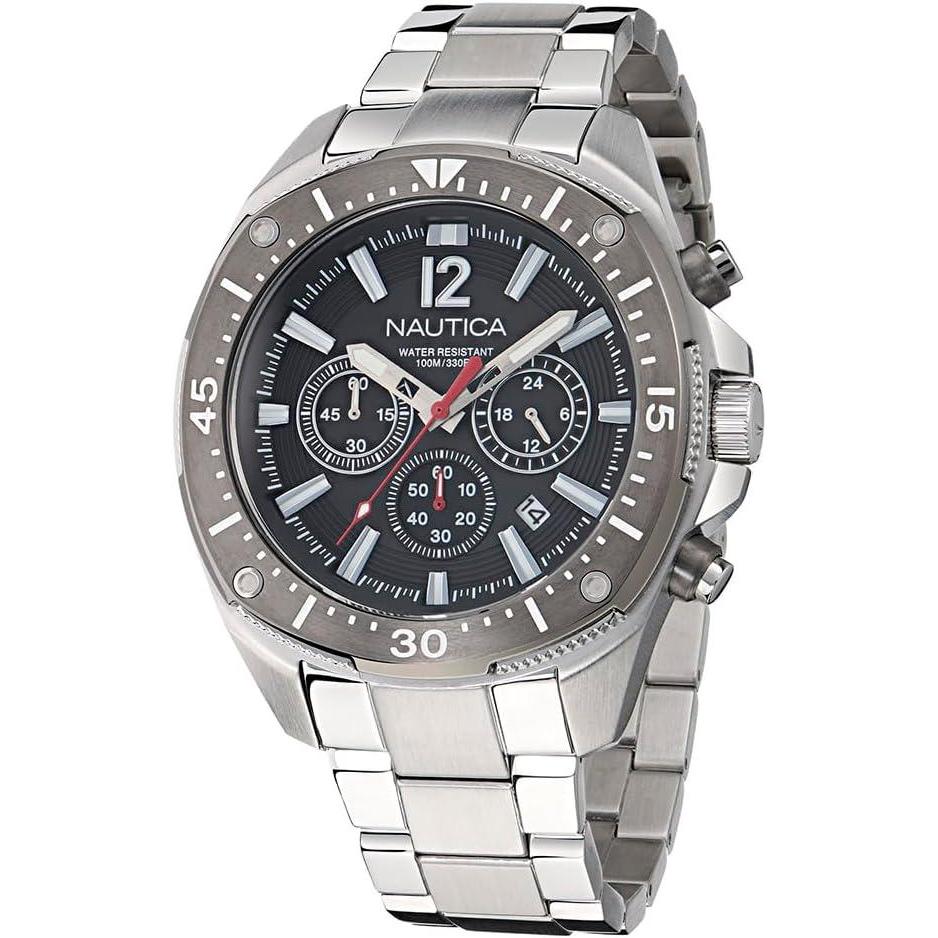 imageNautica Mens NCT Blue Sail Chronograph WatchSilverGraySilver